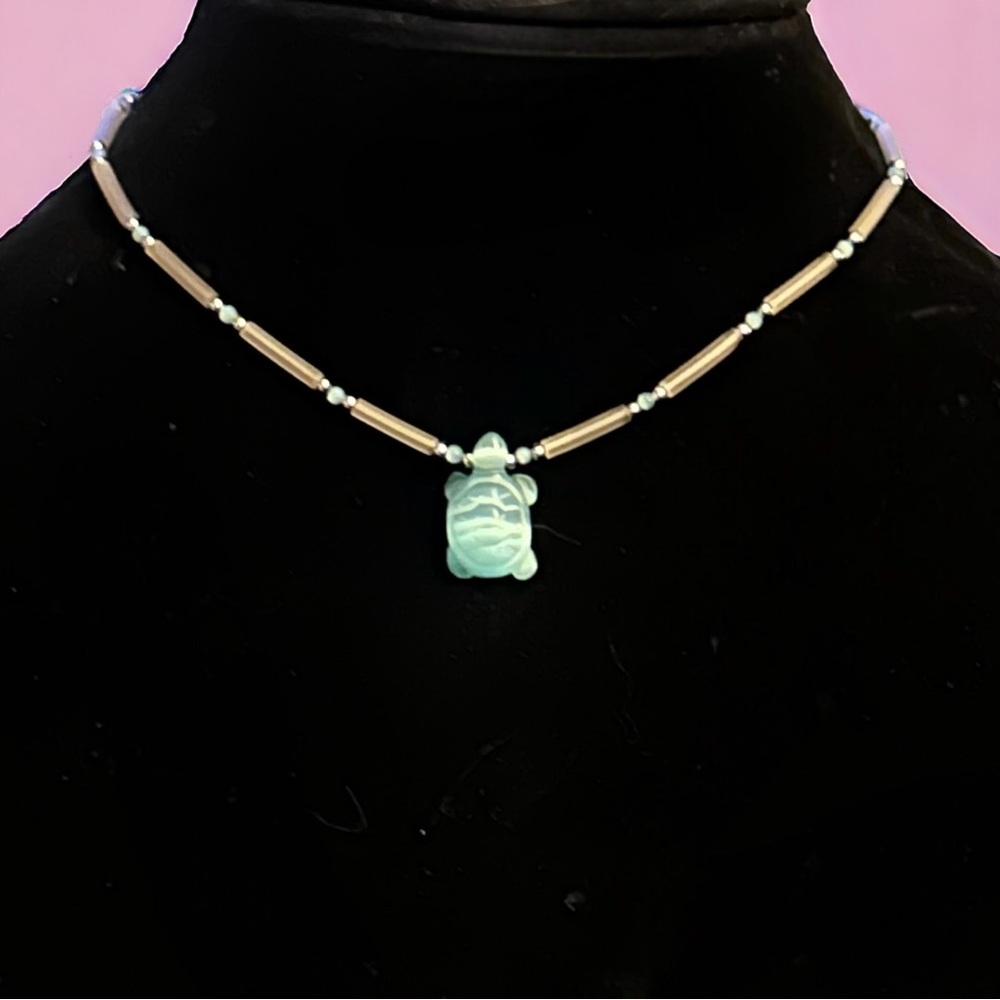 Turquoise Turtle Pendant Necklace - Women Jewelry